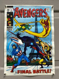 The Avengers. Marvel Comics The Final Battle! Poster. Measures 12 5/8' X 17 1/2'.