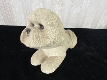 Vintage 1988 Sandicast Bichon Frise White Dog Sandra Brue Figurine