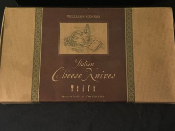 Williams Sonoma Italian Cheese Knives Set Of Five Original Box Berti Italy NEW