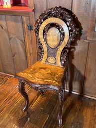Black Forest Walnut & Marquetry Side Chair Late 19th C/Early 20th