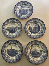 Group Of Five Vintage Wedgwood Harvard Plates - 1920's