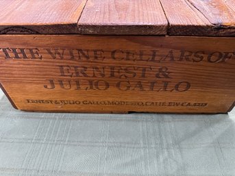 Vintage Pine Wine Box From The Cellars Of Ernest And Julio Gallo