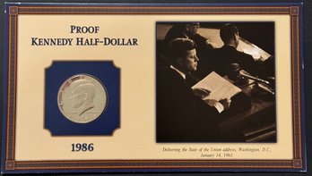 1986 Proof Kennedy Half Dollar