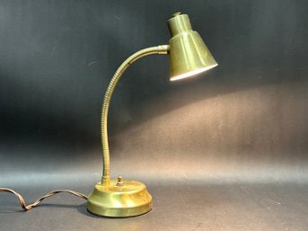 A Great Vintage Task Light, Goose Neck