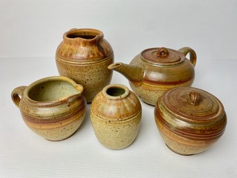 Texas Artisan Diana Seidel Signed Pottery Vessels (5)