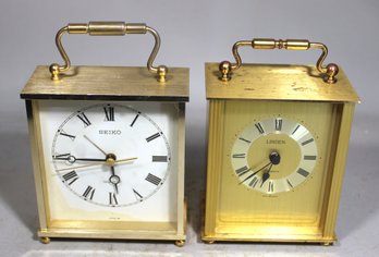 Lot Two Contemporary Quartz Movement Carriage Clocks (need Battery To Operate)