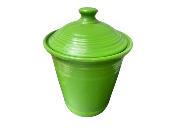 Spring Green Fiesta Ware Covered Ceramic Canister