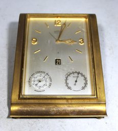 Art Deco MCM Angelus Gilt Bronze Desk Clock Calendar Pen Stand