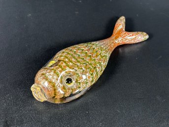 A Whimsical Vintage Art Glass Fish Paperweight