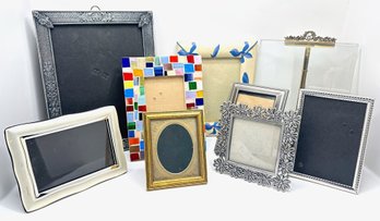 9 Picture Frames: Vintage Silver Plate, Mosaic, Glass & More