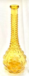 Vintage Empoli Amber Art Glass Bubble Genie Bottle