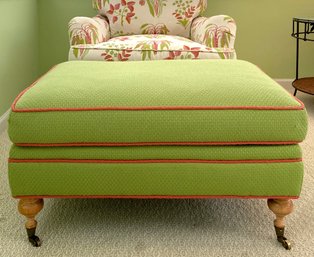 Upholstered Ottoman On Casters By The Charles Stewart Company