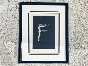 A Vintage Lithograph, 'F' By Erte, Pencil Signed Artist Proof