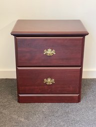 Cherry Traditional Style 2 Drawer Chest Cabinet