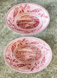 Two Johnson Bros Historic America-tow Path Erie Canal Oval Bowls