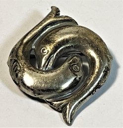 Interwoven Fish Sterling Silver Brooch