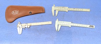 Vintage Helios Caliper With Original Leather Case And Two Others