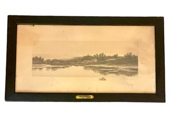 J.H. Millspaugh Etching, Penciled Signed And Framed Under Glass