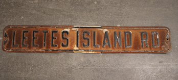 Vintage Leetes Island Road Street Sign