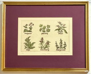 'Cooking Herbs' Print By R.H. Badeau - Limited Edition, Sign And Numbered