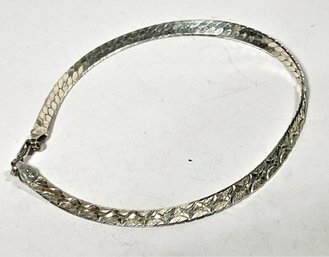 Fancy Engraved Sterling Silver Bracelet Lobster Clasp Almost 8' Long