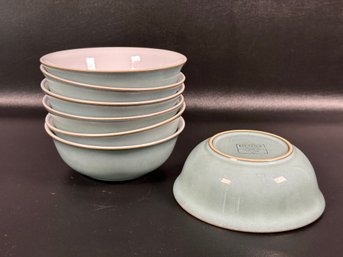 A Set Of Cereal Bowls By Denby Pottery, Regency Green Pattern