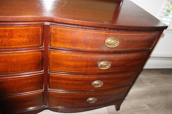 Mahogany Dresser W/ Bowfront 8 Drawers 54W X 21D X 36H