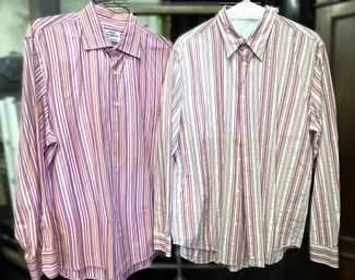 Vintage Ralph Lauren Manufacturing Co. Polo Jeans Co. Pink Striped Button Down Cotton Shirts- XL