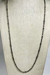 Fancy Vintage Indonesian Heavy Sterling Silver Chain Necklace 24' Long