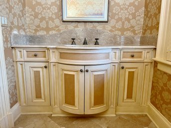 A Bow Front Custom Vanity With Stone Top - 1st Flr Bath