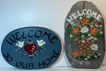 2 Nice Handpainted Welcome Signs
