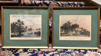 A Pair Of 19th Century Hand Colored French Lithographs