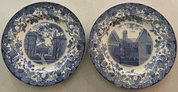 Two WEDGWOOD HARVARD Plates 1920's - (as Found)