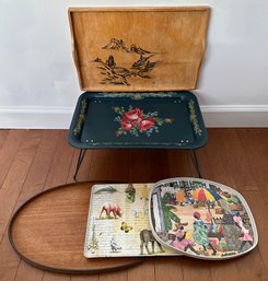 5 Serving Trays, Some From Italy, Some Vintage