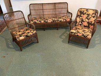 Three Piece Antique Wicker Set.