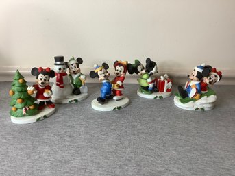 Disney Giftware Minnie And Mickey Winter Figurines Lot