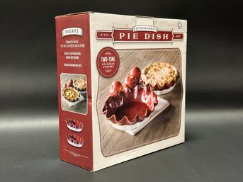 New-In-Box Stoneware Pie Plate Set, Red #2