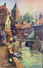 Watercolor Painting  - The Village Stream - By George Ayling