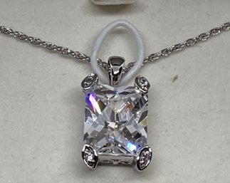 Signed Sterling Silver Pendant Necklace- Suzanne Somers Collection