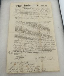 Antique 1821 INDENTURE DOCUMENT- For An Apprenticeship