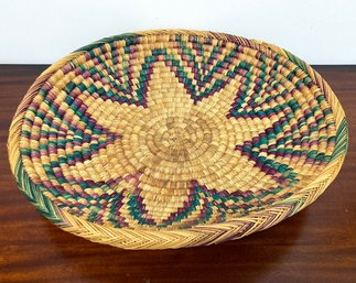 A Beautiful Woven Sweetgrass Basket Or Serving Bowl