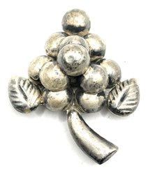 Vintage Mexican Sterling Silver Grapes Brooch