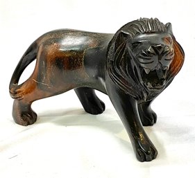 Vintage Ironstone Wooden Hand-carved Lion