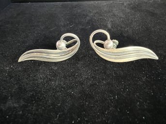 Delfino Taxco Mexico Sterling Silver Screw-back Earrings