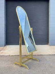 Vintage Brass Cheval Mirror