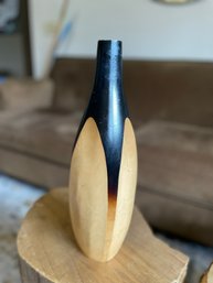 Carved Wooden Bottle Vase