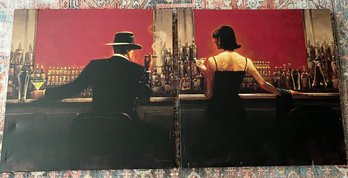 Pair Brent Lynch Cigar Bar & Evening Lounge Stretched Canvas Prints On Wooden Frames, 2005  32x32