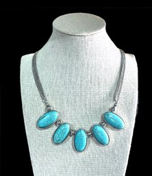 Amazing Southwestern Style Large Turquoise Color Statement Necklace
