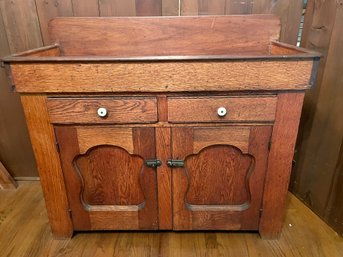 Mid To Late 1800s Oak Dry Sink Cabinet