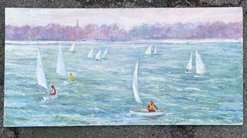 A Vintage Oil On Canvas - Sailing Themed - Betsy Ranson, 1979